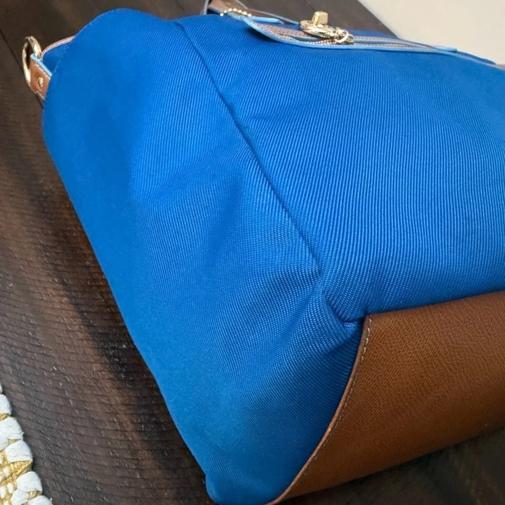 Coach Vibrant Blue and Tan Handbag